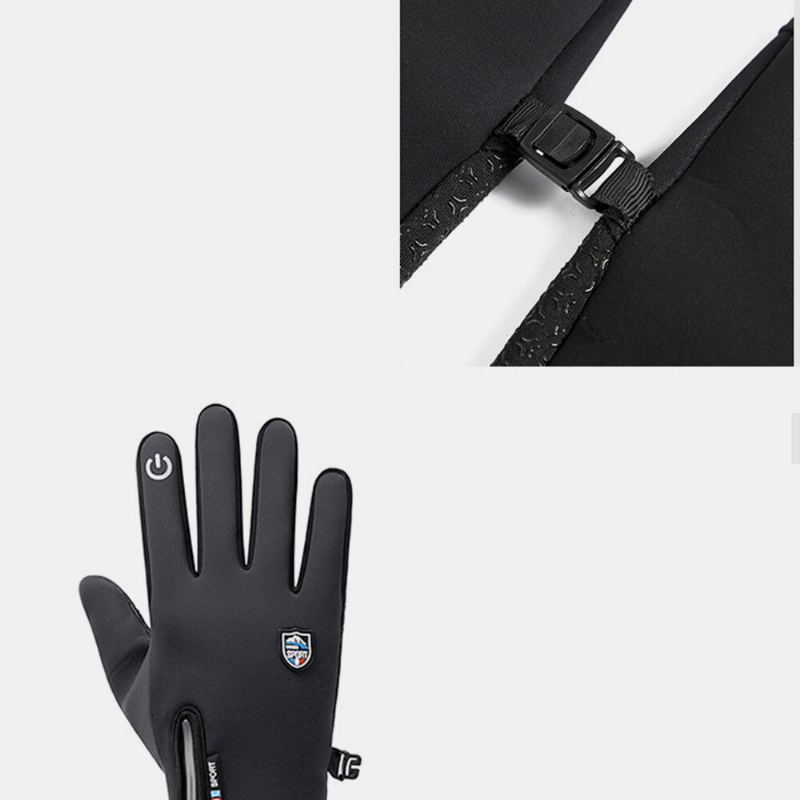 Unisex Touchscreen Outdoor Winter Plus Fluwelen Rijden Houd Warm Waterptoof Handschoenen