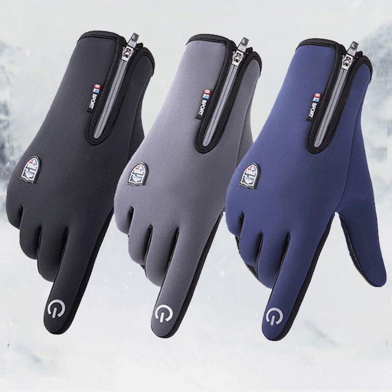 Unisex Touchscreen Outdoor Winter Plus Fluwelen Rijden Houd Warm Waterptoof Handschoenen