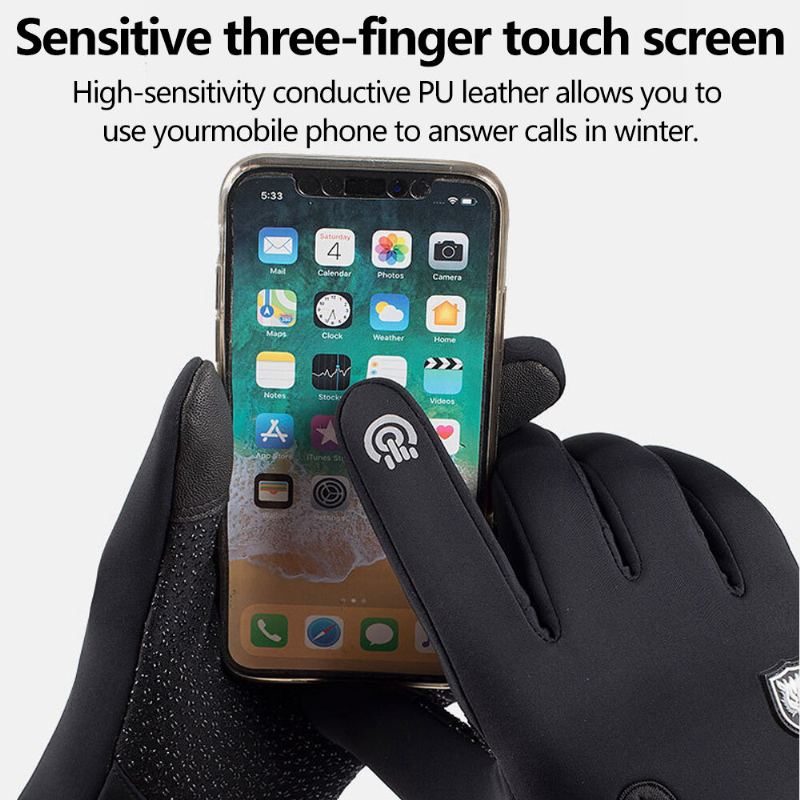 Unisex Touchscreen Winddichte Fietshandschoenen Volledige Vinger Waterdicht Koudbestendig Siliconen Antislip Winter Outdoor Klimmen Rijhandschoenen