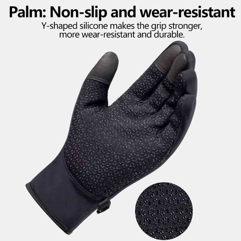Unisex Touchscreen Winddichte Fietshandschoenen Volledige Vinger Waterdicht Koudbestendig Siliconen Antislip Winter Outdoor Klimmen Rijhandschoenen