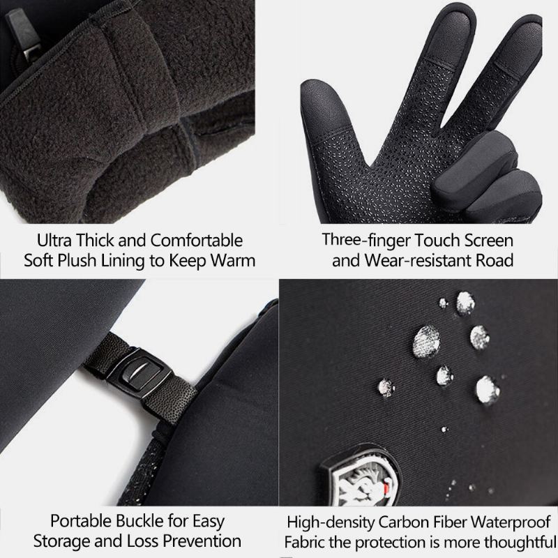 Unisex Touchscreen Winddichte Fietshandschoenen Volledige Vinger Waterdicht Koudbestendig Siliconen Antislip Winter Outdoor Klimmen Rijhandschoenen