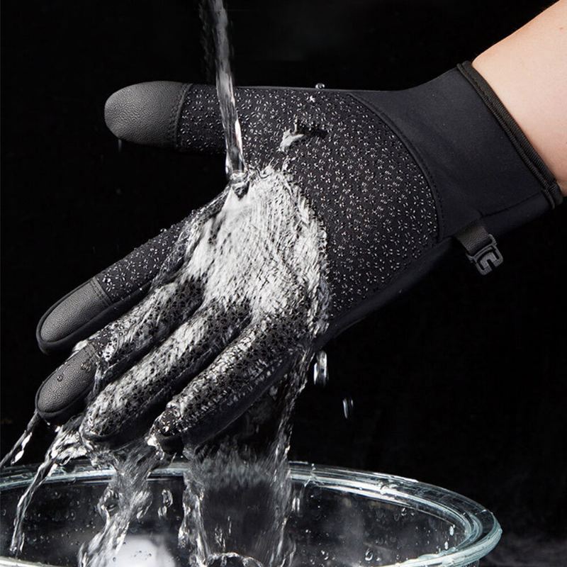 Unisex Touchscreen Winddichte Fietshandschoenen Volledige Vinger Waterdicht Koudbestendig Siliconen Antislip Winter Outdoor Klimmen Rijhandschoenen