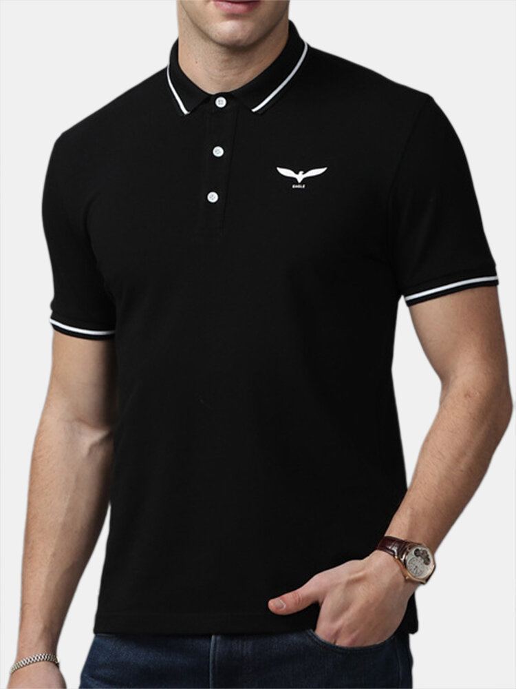 Heren Nieuwe Zakelijke Katoenen Geborduurde Golf Casual T-shirts Met Korte Mouwen