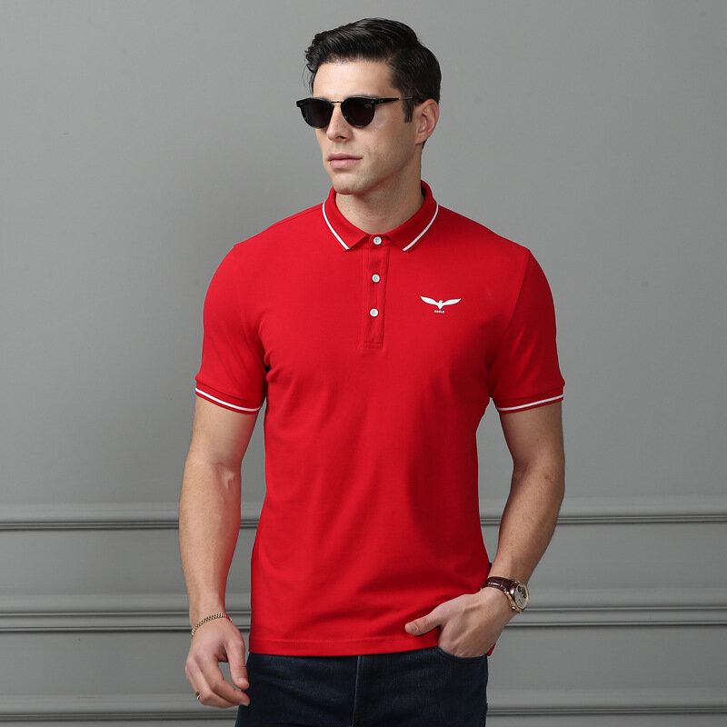 Heren Nieuwe Zakelijke Katoenen Geborduurde Golf Casual T-shirts Met Korte Mouwen