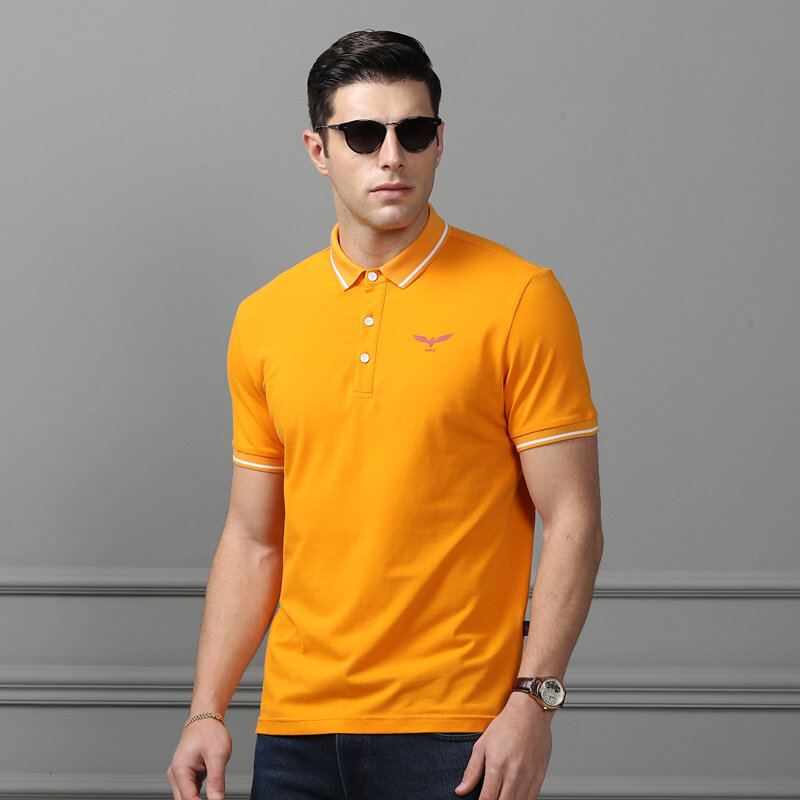 Heren Nieuwe Zakelijke Katoenen Geborduurde Golf Casual T-shirts Met Korte Mouwen