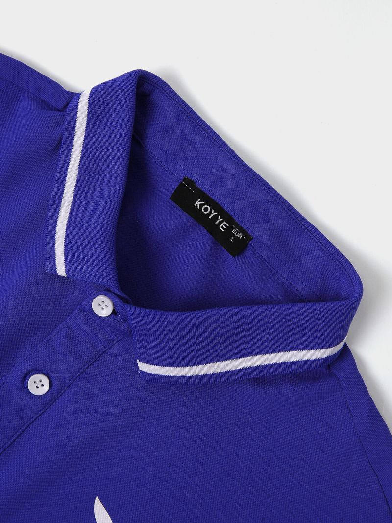 Heren Nieuwe Zakelijke Katoenen Geborduurde Golf Casual T-shirts Met Korte Mouwen