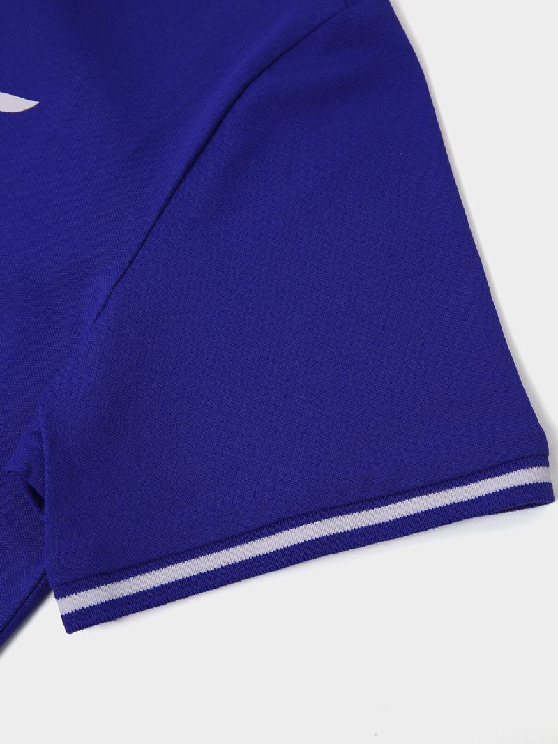 Heren Nieuwe Zakelijke Katoenen Geborduurde Golf Casual T-shirts Met Korte Mouwen