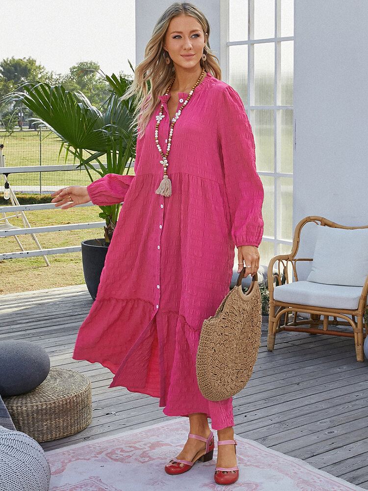 Elegante Maxi-jurk Met Lange Mouwen Voor Heren En Zijzak