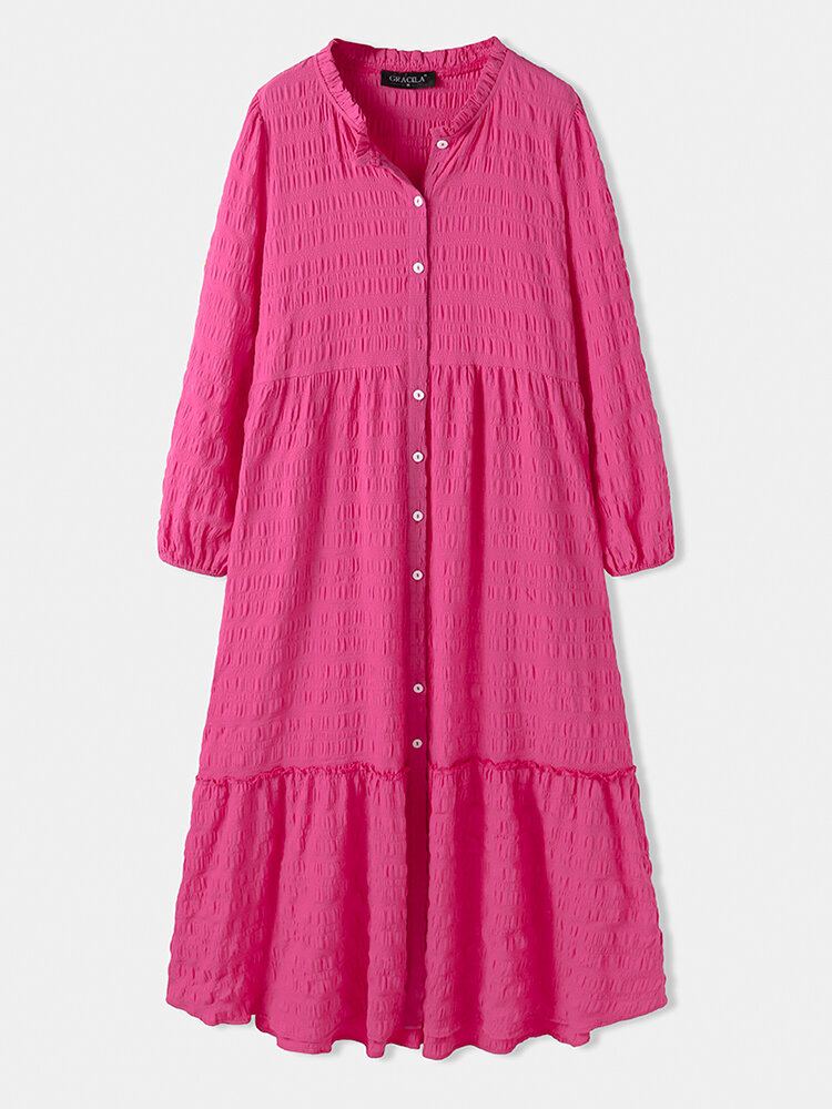 Elegante Maxi-jurk Met Lange Mouwen Voor Heren En Zijzak