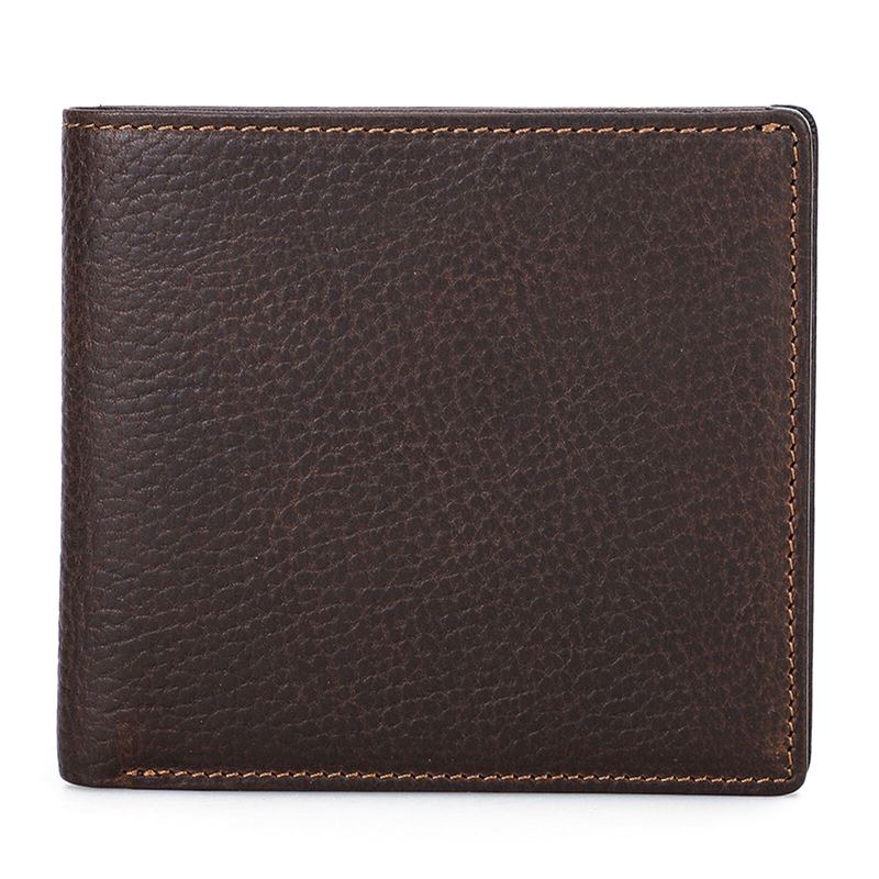 Mannen Lederen Vintage Rfid Meerdere Kaartsleuf Portemonnee Retro Draagbare Slijtvaste Bi-fold Portemonnee