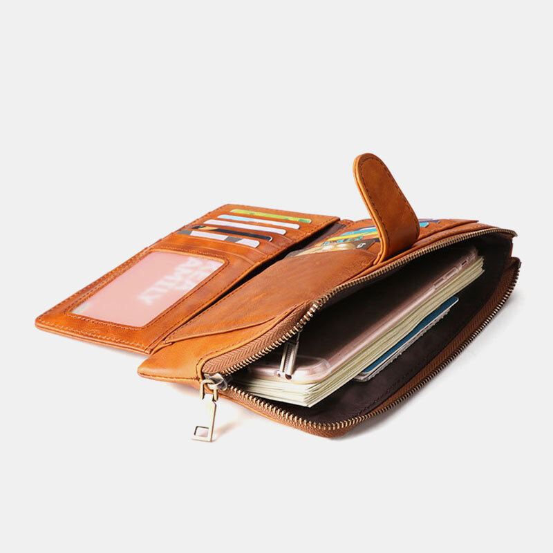 Vrouwen Rfid Lederen Multi-kaartsleuven Telefoontas Geldclip Portemonnee