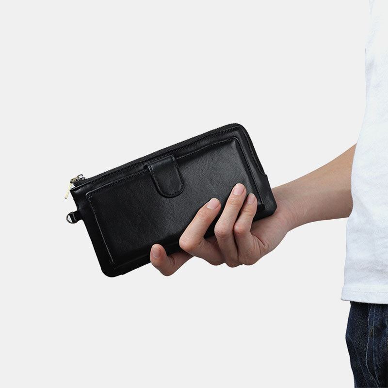 Vrouwen Rfid Lederen Multi-kaartsleuven Telefoontas Geldclip Portemonnee