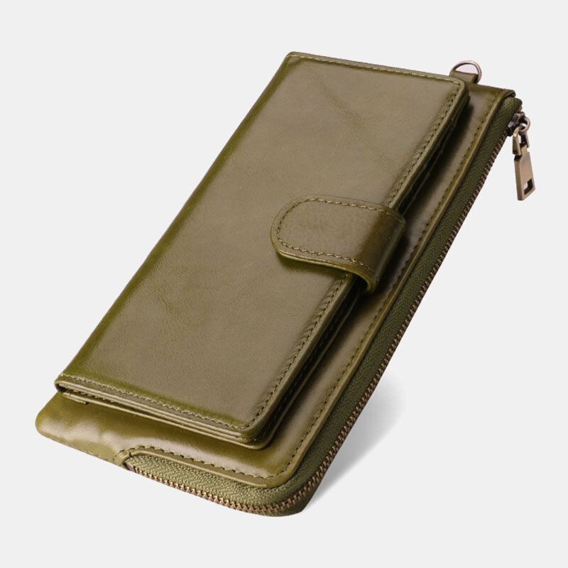 Vrouwen Rfid Lederen Multi-kaartsleuven Telefoontas Geldclip Portemonnee