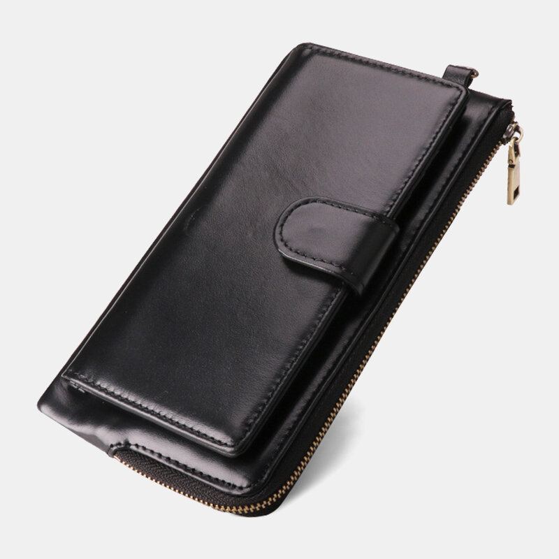 Vrouwen Rfid Lederen Multi-kaartsleuven Telefoontas Geldclip Portemonnee