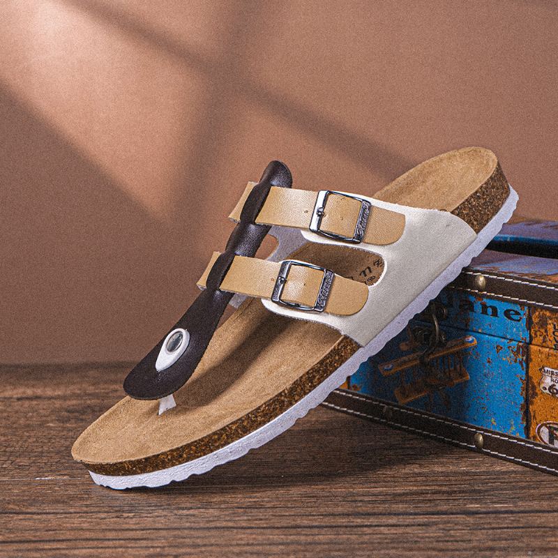 Heren Ademende Antislip Cork Bodem Strand Slippers Casual Slippers