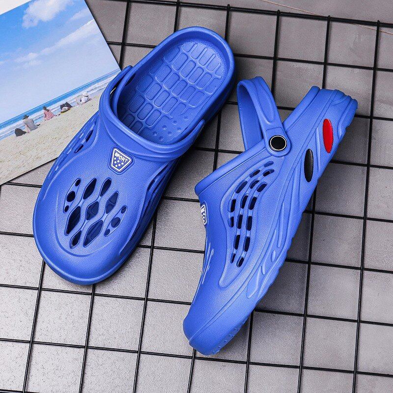 Heren Uitgehold Lichtgewicht Zachte Zool Trendy Pure Kleur Casual Sandalen Strandslippers