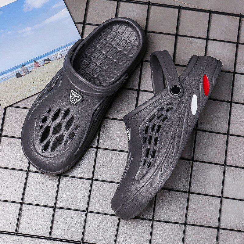 Heren Uitgehold Lichtgewicht Zachte Zool Trendy Pure Kleur Casual Sandalen Strandslippers
