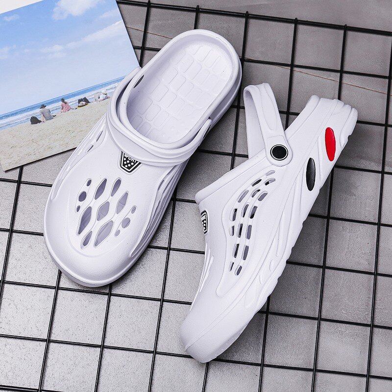 Heren Uitgehold Lichtgewicht Zachte Zool Trendy Pure Kleur Casual Sandalen Strandslippers