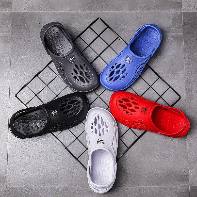 Heren Uitgehold Lichtgewicht Zachte Zool Trendy Pure Kleur Casual Sandalen Strandslippers