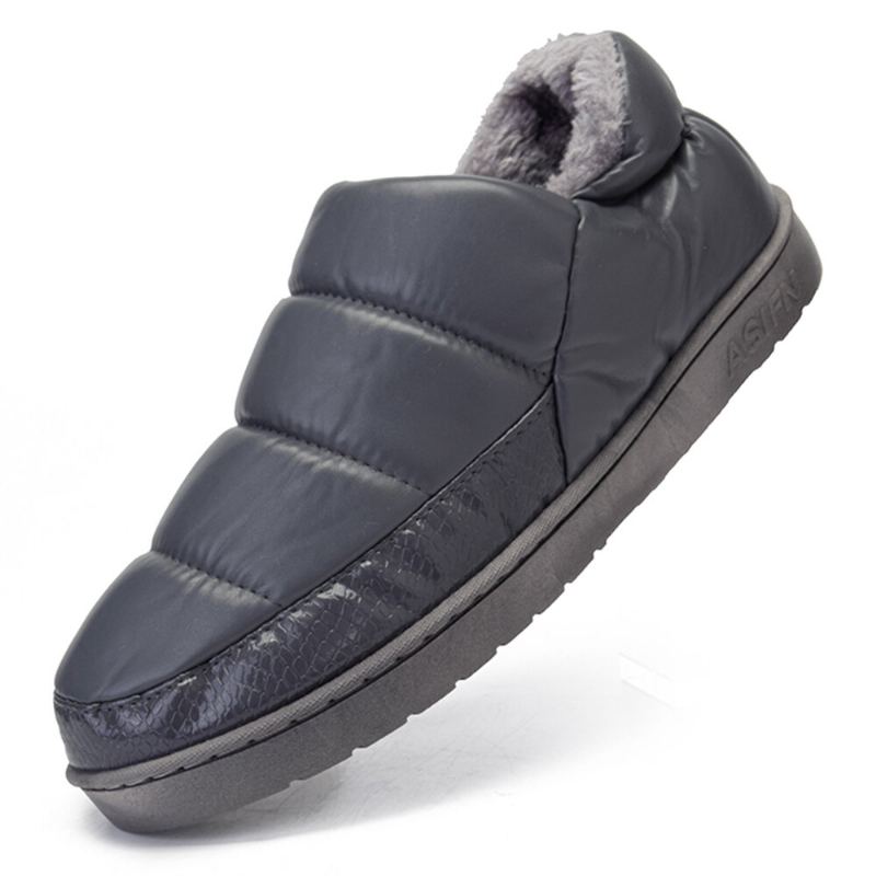Mannen Pu Leer Verhoogde Zolen Antislip Slijtvast Dikker Pluche Warm Thuis Casual Katoenen Slippers