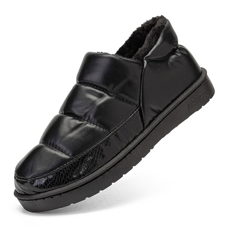 Mannen Pu Leer Verhoogde Zolen Antislip Slijtvast Dikker Pluche Warm Thuis Casual Katoenen Slippers