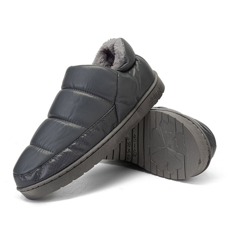 Mannen Pu Leer Verhoogde Zolen Antislip Slijtvast Dikker Pluche Warm Thuis Casual Katoenen Slippers