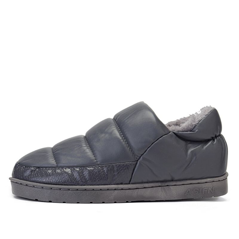 Mannen Pu Leer Verhoogde Zolen Antislip Slijtvast Dikker Pluche Warm Thuis Casual Katoenen Slippers