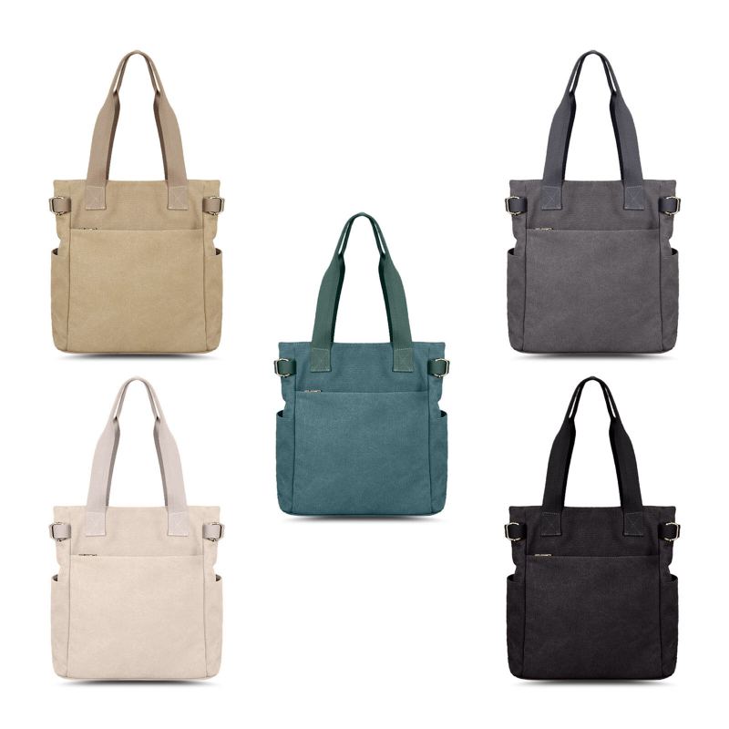 Dames Canvas Korte Handtas Met Grote Capaciteit Dagelijks Lichtgewicht Casual Schoudertas