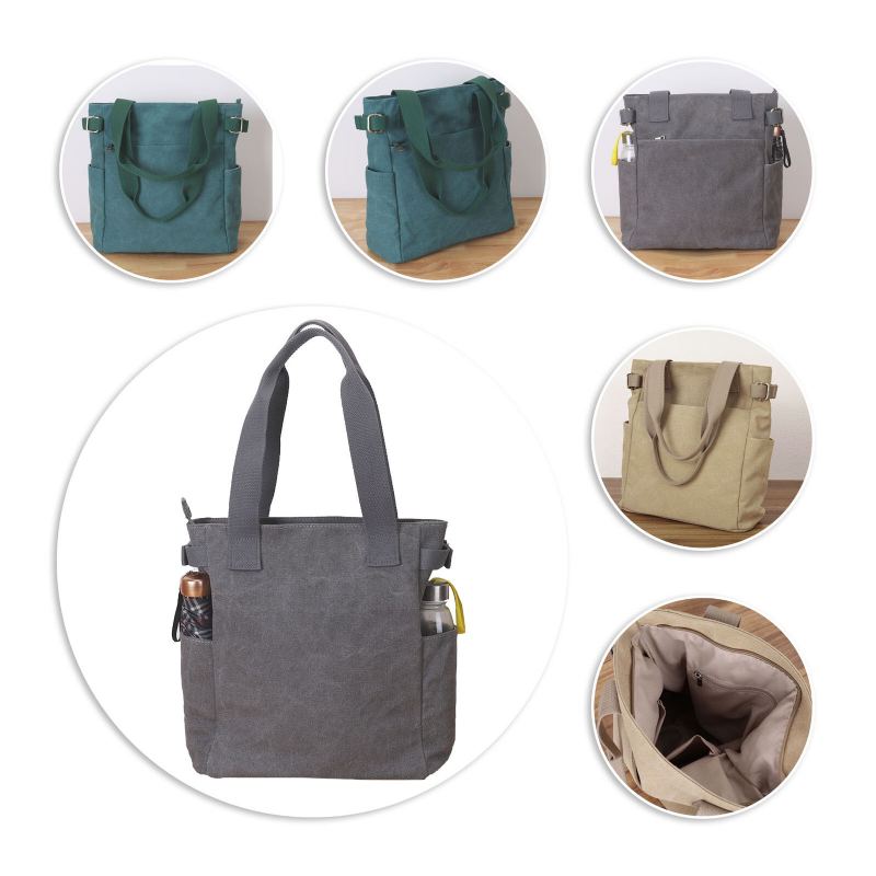 Dames Canvas Korte Handtas Met Grote Capaciteit Dagelijks Lichtgewicht Casual Schoudertas