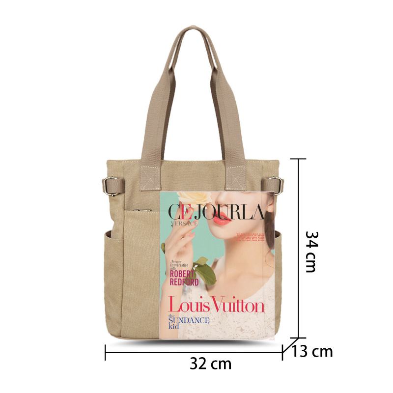 Dames Canvas Korte Handtas Met Grote Capaciteit Dagelijks Lichtgewicht Casual Schoudertas