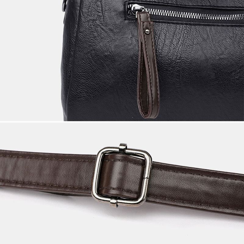 Dames Kunstleer Vintage Anti-diefstal Handtas Schoudertas Met Grote Capaciteit