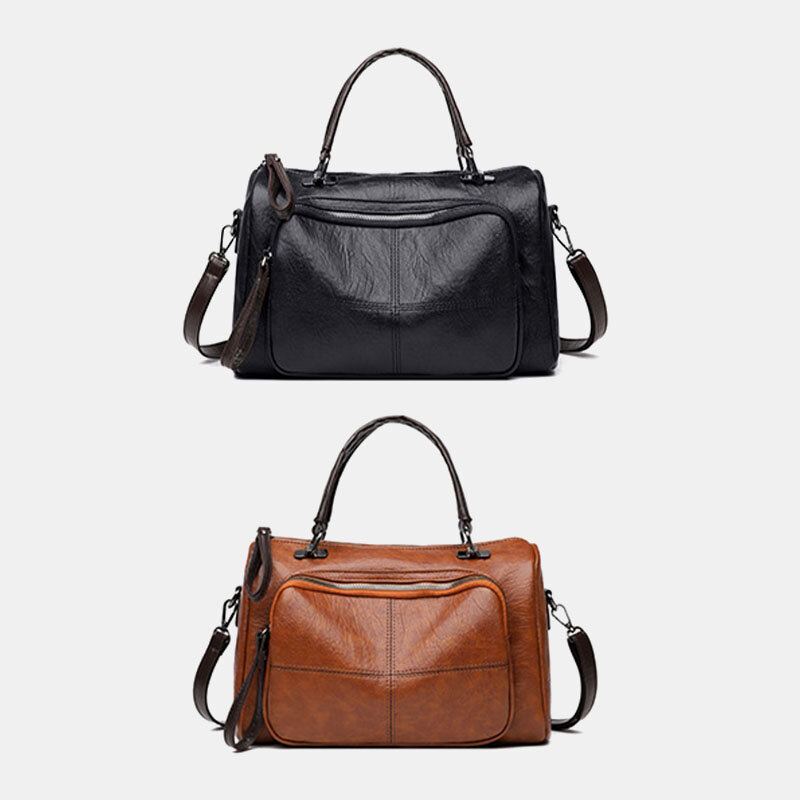 Dames Kunstleer Vintage Anti-diefstal Handtas Schoudertas Met Grote Capaciteit