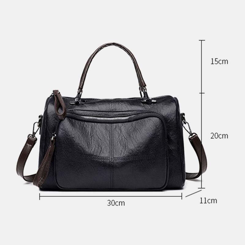 Dames Kunstleer Vintage Anti-diefstal Handtas Schoudertas Met Grote Capaciteit