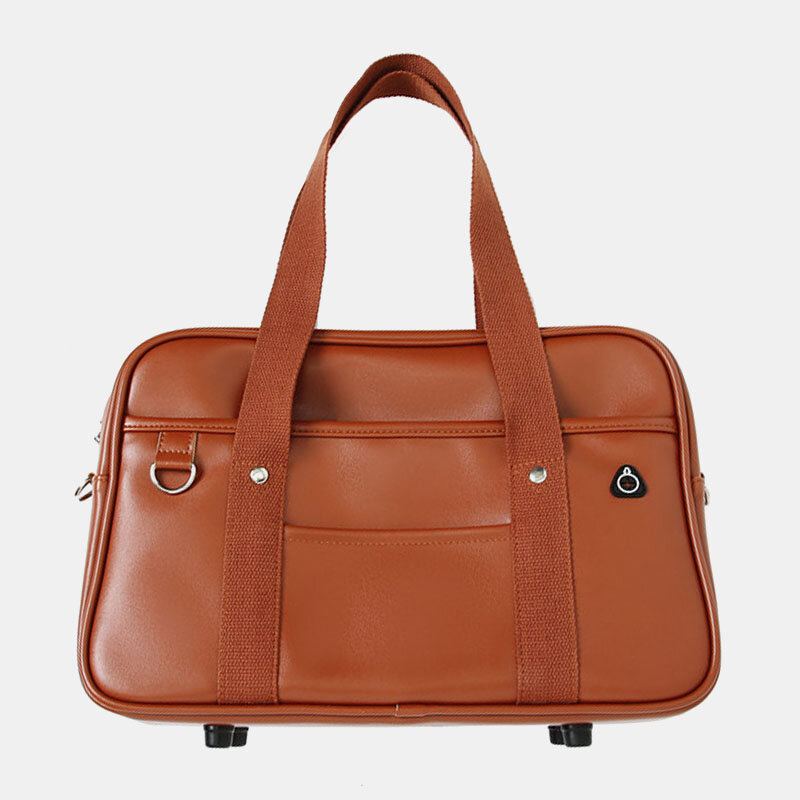 Vrouwen Pu Lederen Waterdichte Student Schooltas Casual Schoudertas Handtas