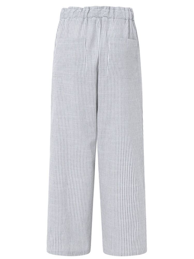 Effen Casual Broek Met Trekkoord Voor Dames Met Trekkoord En Zijzakken