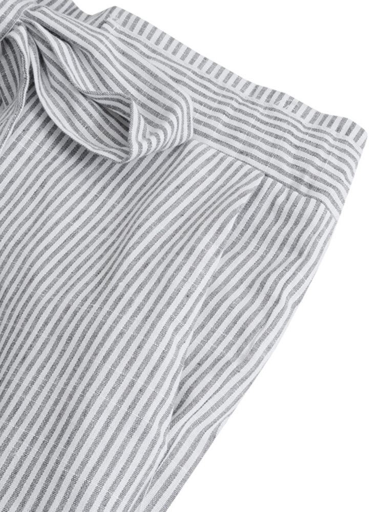 Effen Casual Broek Met Trekkoord Voor Dames Met Trekkoord En Zijzakken