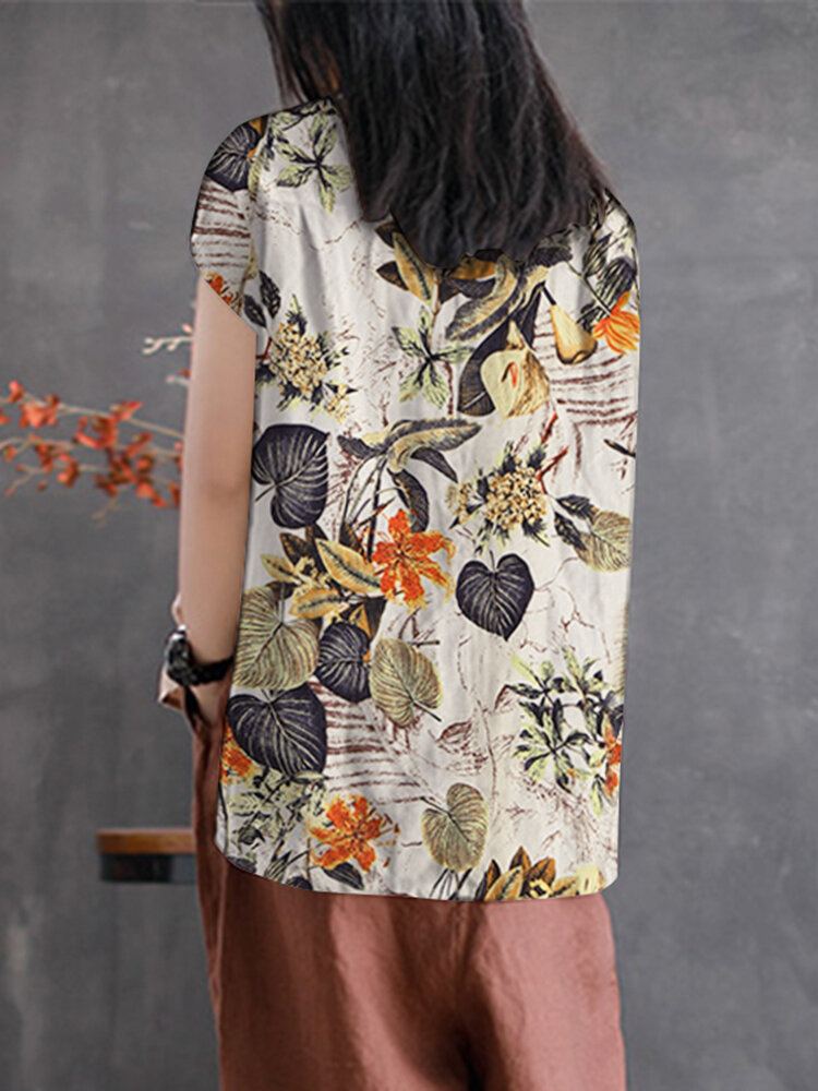 Losvallend 100% Katoenen Knoopbloemen Kort Aan De Voorkant En Lang Aan De Achterkant Gesplitst Mouwloos Shirt Voor Dames