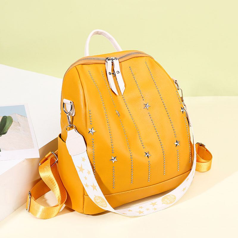 Dames Star Rivet Waterproof Multi-carry Handtas Schoudertas Rugzak