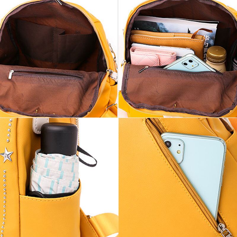 Dames Star Rivet Waterproof Multi-carry Handtas Schoudertas Rugzak