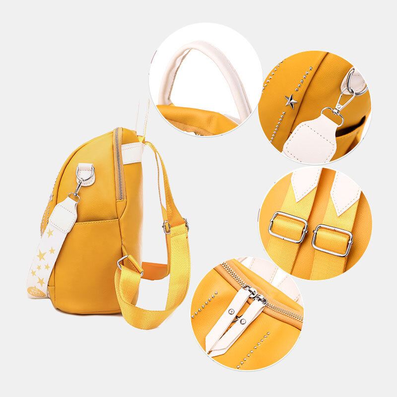 Dames Star Rivet Waterproof Multi-carry Handtas Schoudertas Rugzak