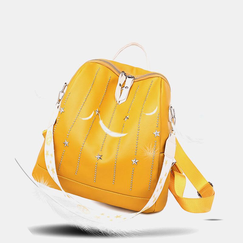 Dames Star Rivet Waterproof Multi-carry Handtas Schoudertas Rugzak