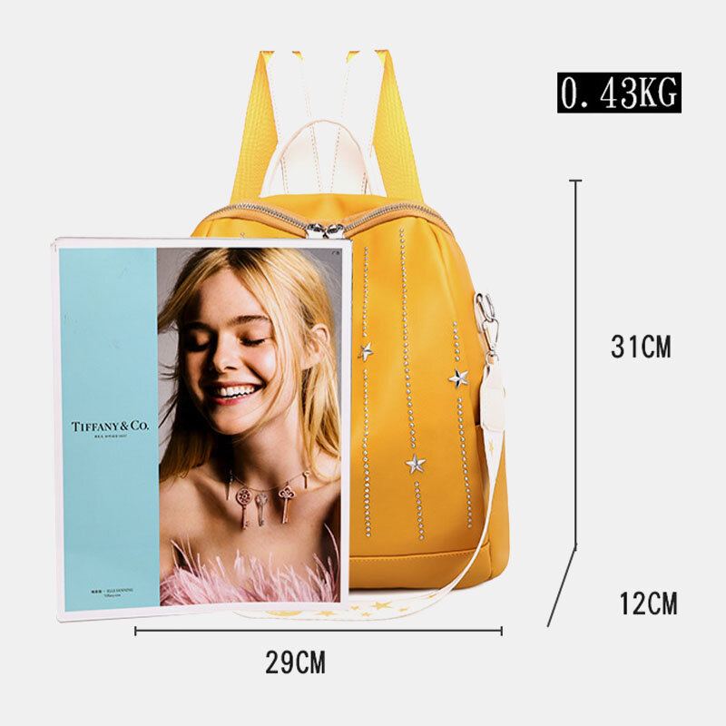 Dames Star Rivet Waterproof Multi-carry Handtas Schoudertas Rugzak