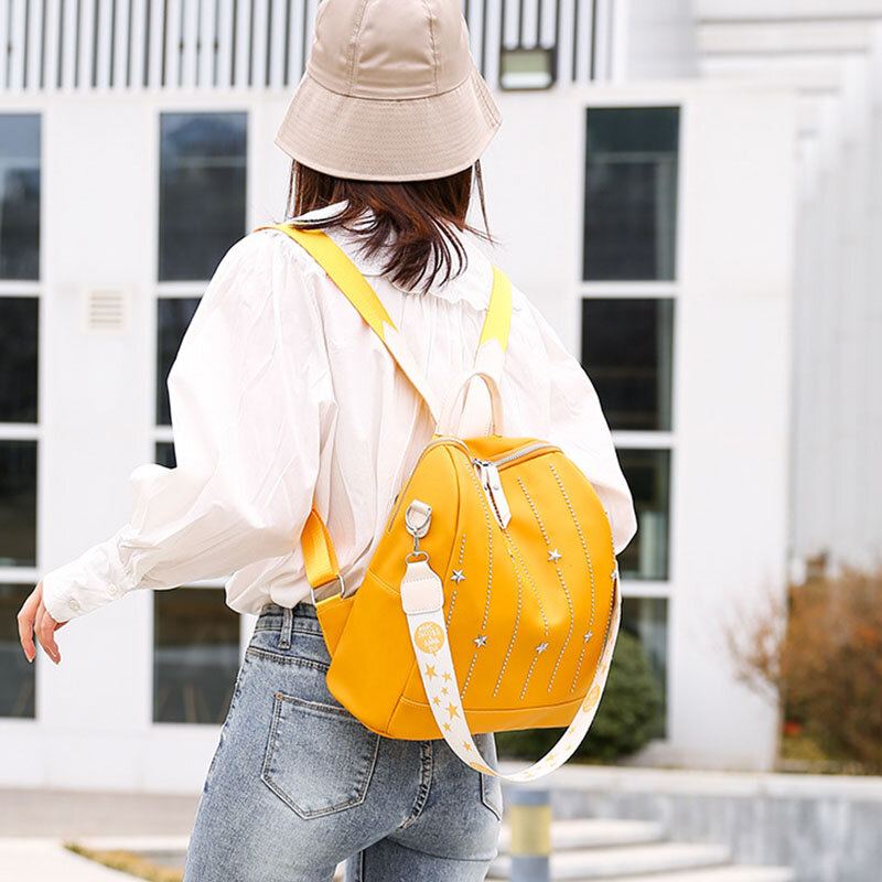 Dames Star Rivet Waterproof Multi-carry Handtas Schoudertas Rugzak