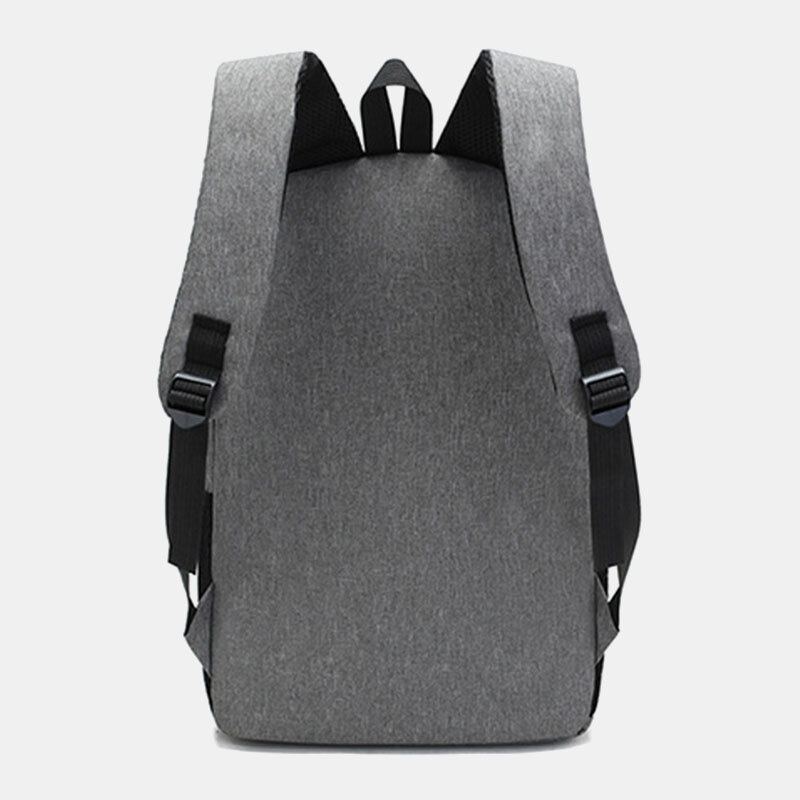 Mannen 3 Stks Nylon Usb Opladen Slijtvastheid Mode Toevallige Laptoptas Rugzak Crossbody Tas Clutch Tas