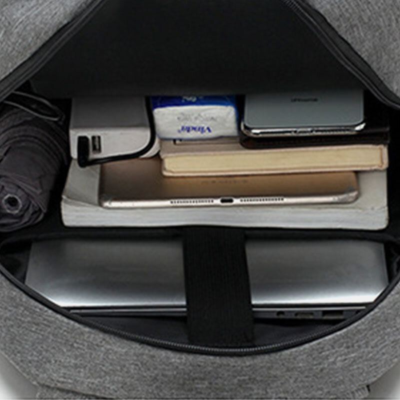 Mannen 3 Stks Nylon Usb Opladen Slijtvastheid Mode Toevallige Laptoptas Rugzak Crossbody Tas Clutch Tas