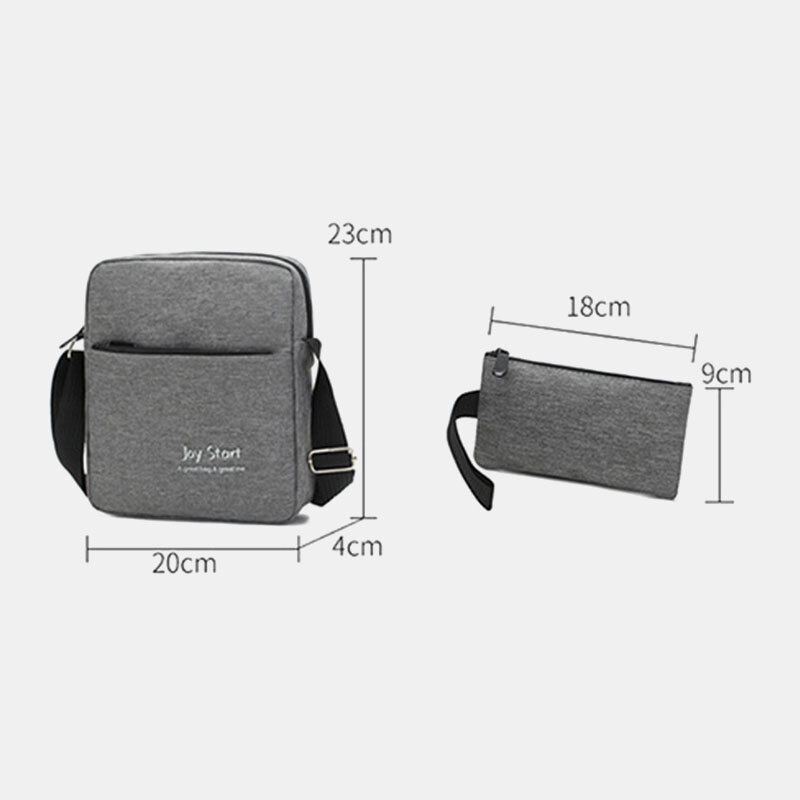 Mannen 3 Stks Nylon Usb Opladen Slijtvastheid Mode Toevallige Laptoptas Rugzak Crossbody Tas Clutch Tas