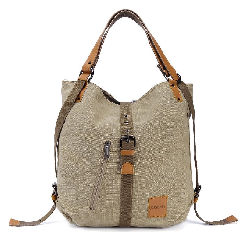 Multifunctionele Canvas Tas Vrouwen Converteerbare Rugzak Portemonnee Dames Schoudertas Casual Handtas