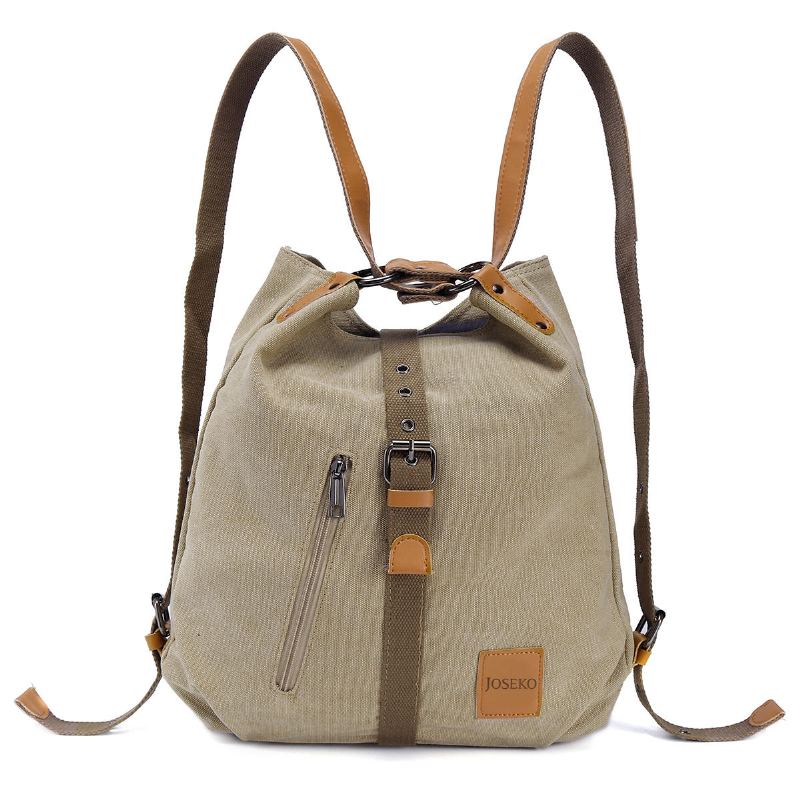 Multifunctionele Canvas Tas Vrouwen Converteerbare Rugzak Portemonnee Dames Schoudertas Casual Handtas
