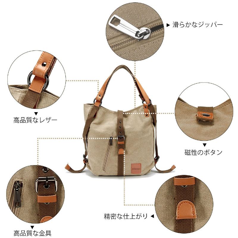Multifunctionele Canvas Tas Vrouwen Converteerbare Rugzak Portemonnee Dames Schoudertas Casual Handtas