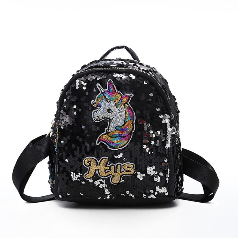 Pailletten 3d Eenhoorn Patroon Rugzak School Boodschappentas Rugzak Schooltas